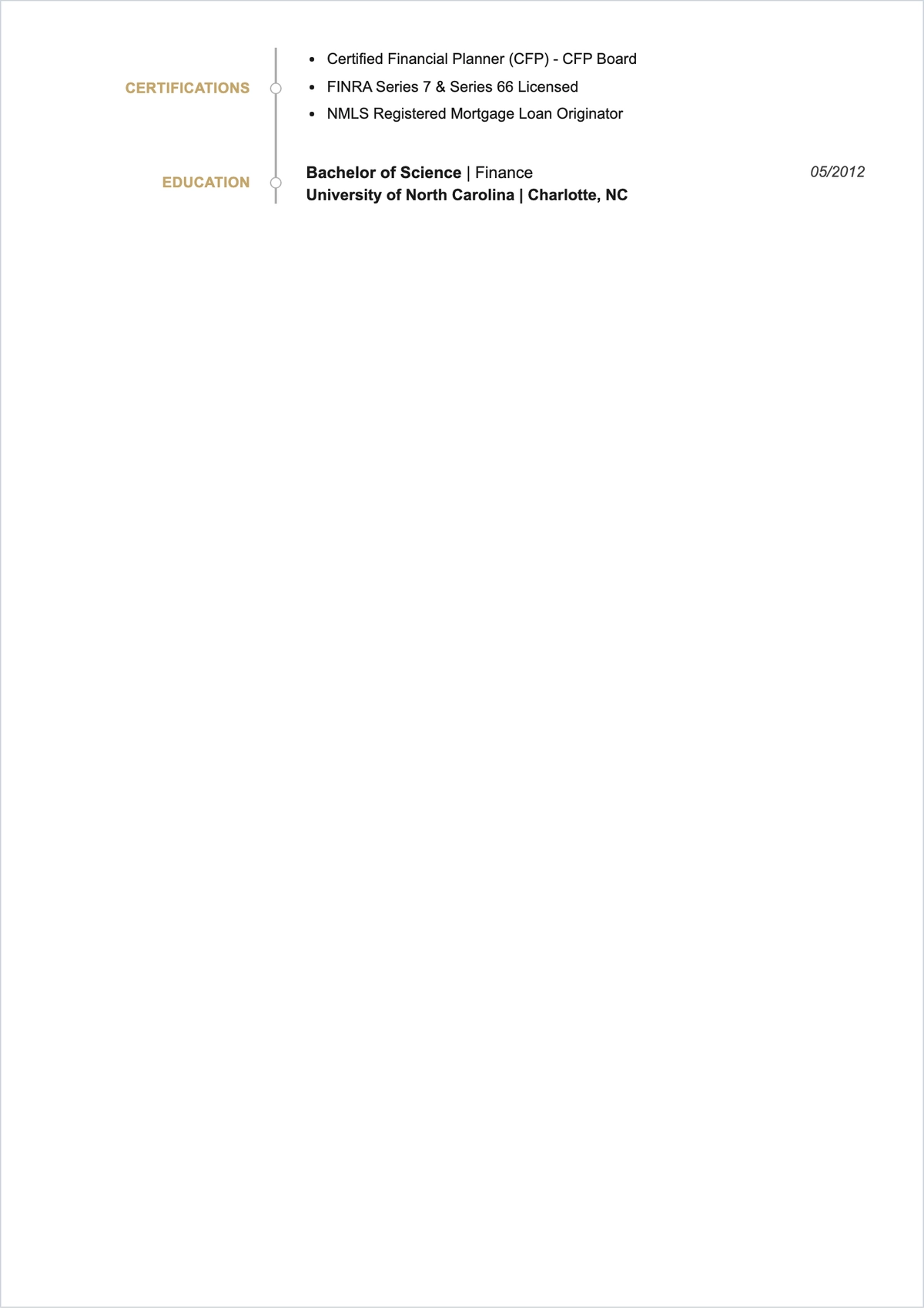 Free Experienced Banker ATS Resume Template, AI Resume Builder