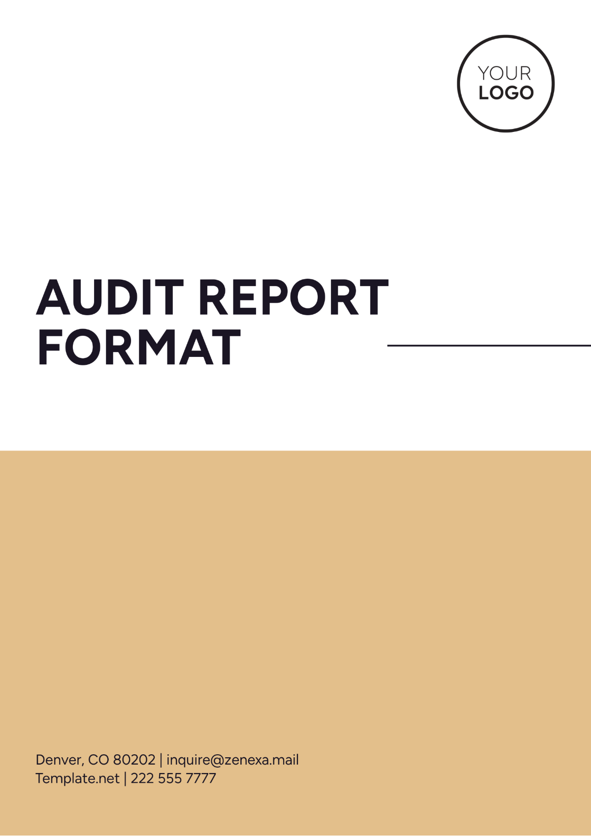 Audit Report Format Template