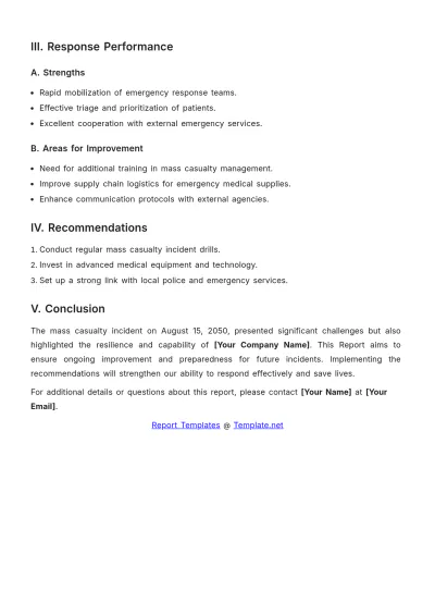 Free Healthcare After Action Report Template to Edit Online