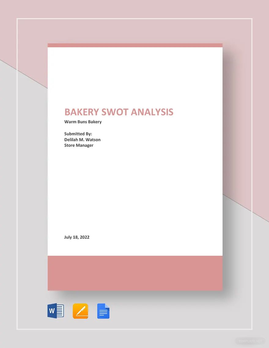 Bakery SWOT Analysis Template