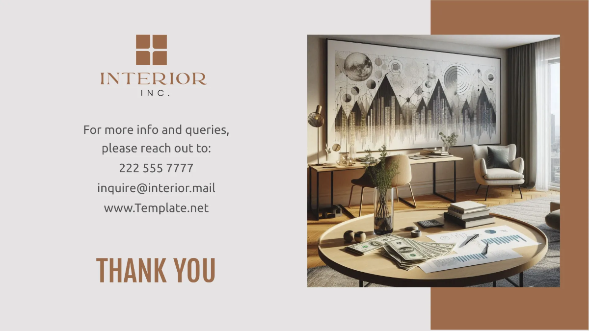 Free Interior Design Finance Presentation Template to Edit Online