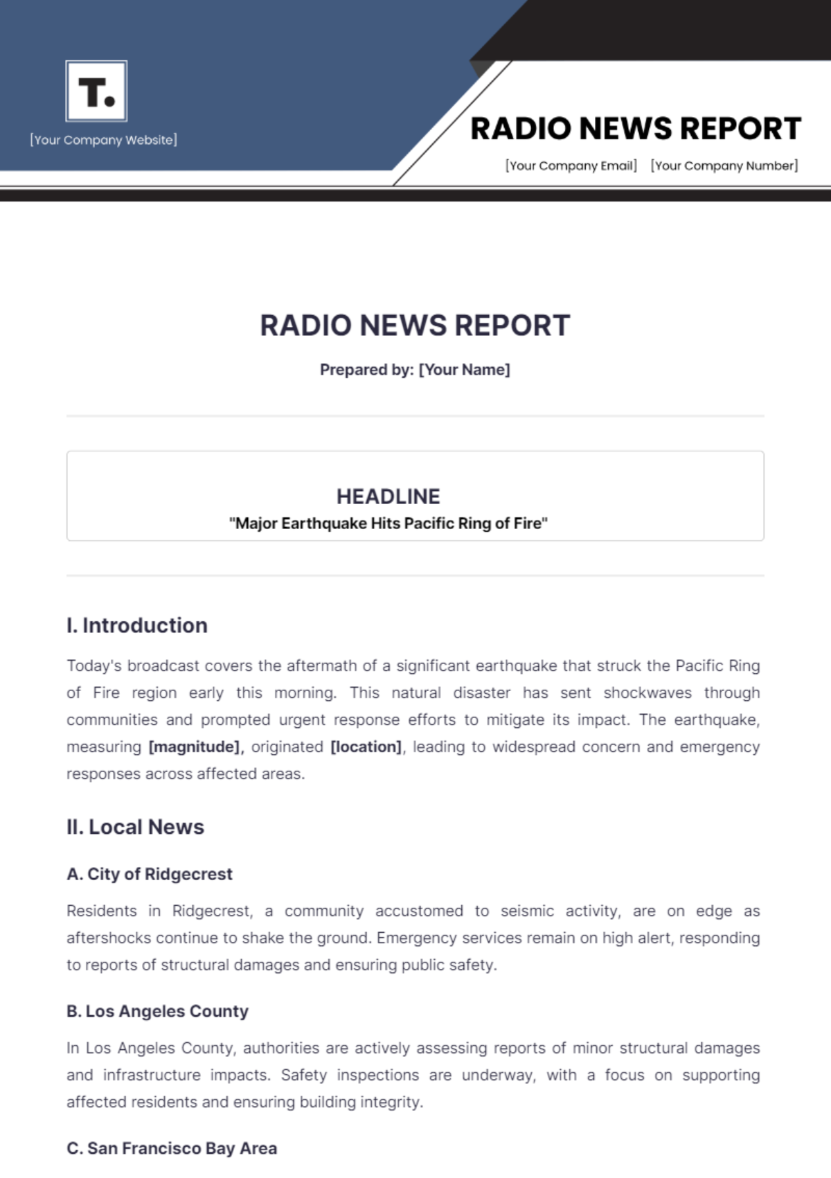 Radio News Report Template - Edit Online & Download