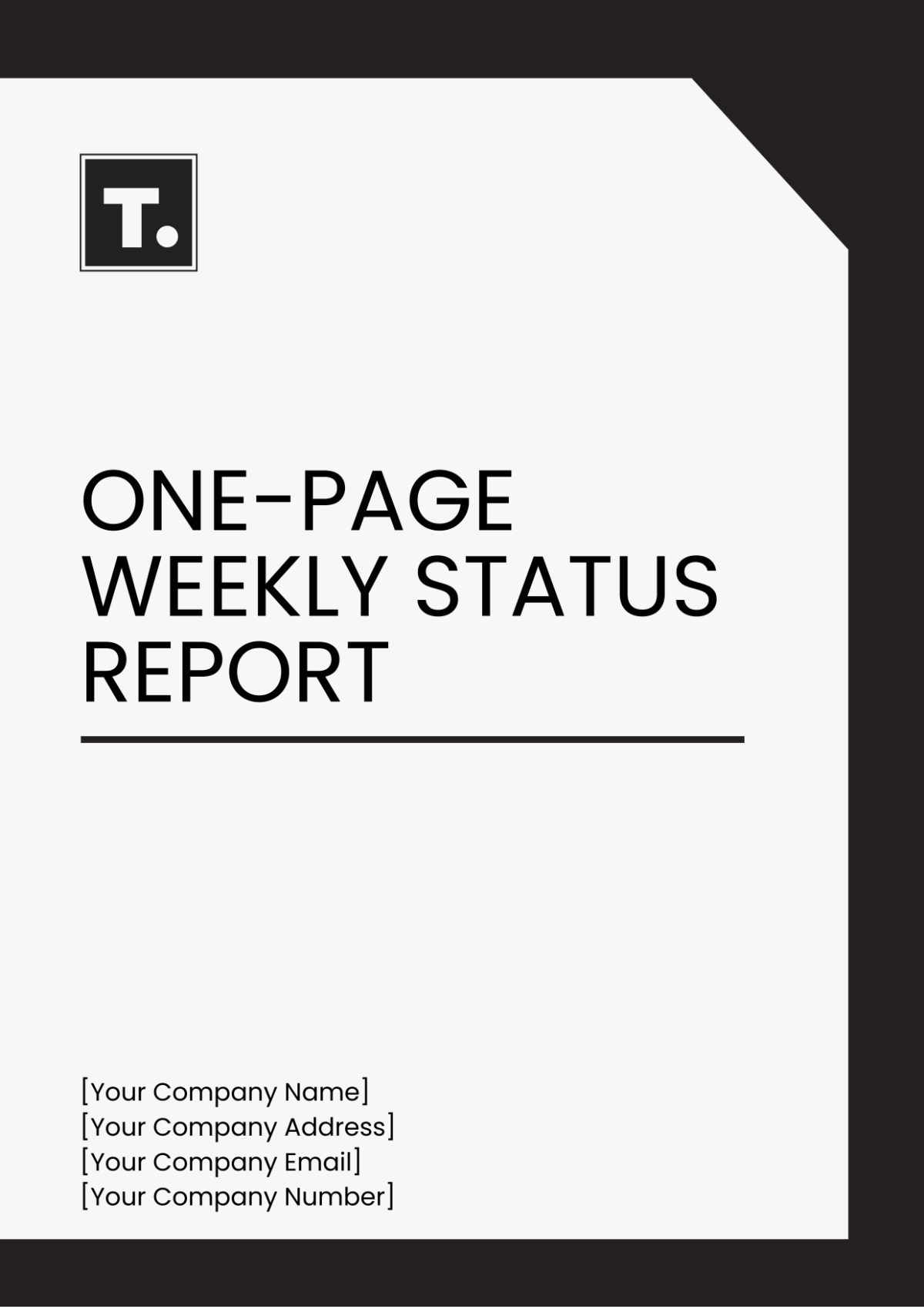 One Page Weekly Status Report Template - Edit Online & Download