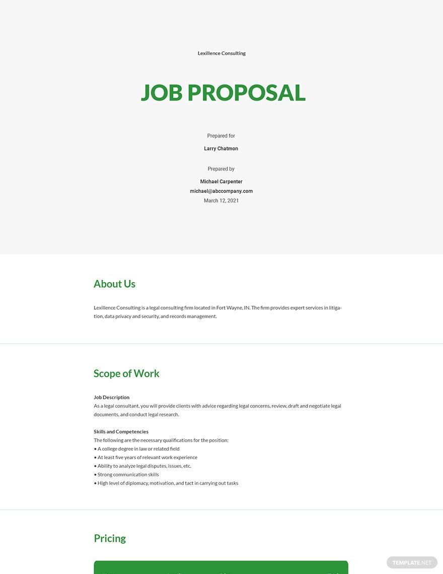 job proposal
