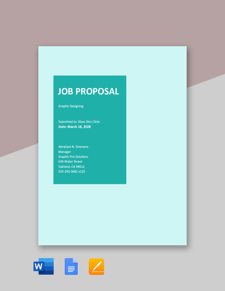 Sample Job Proposal Template
