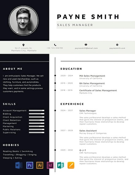FREE Corporate Resume Template - Word (DOC) | PSD ...
