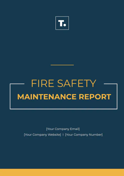 Free Fire Safety Maintenance Report Template to Edit Online