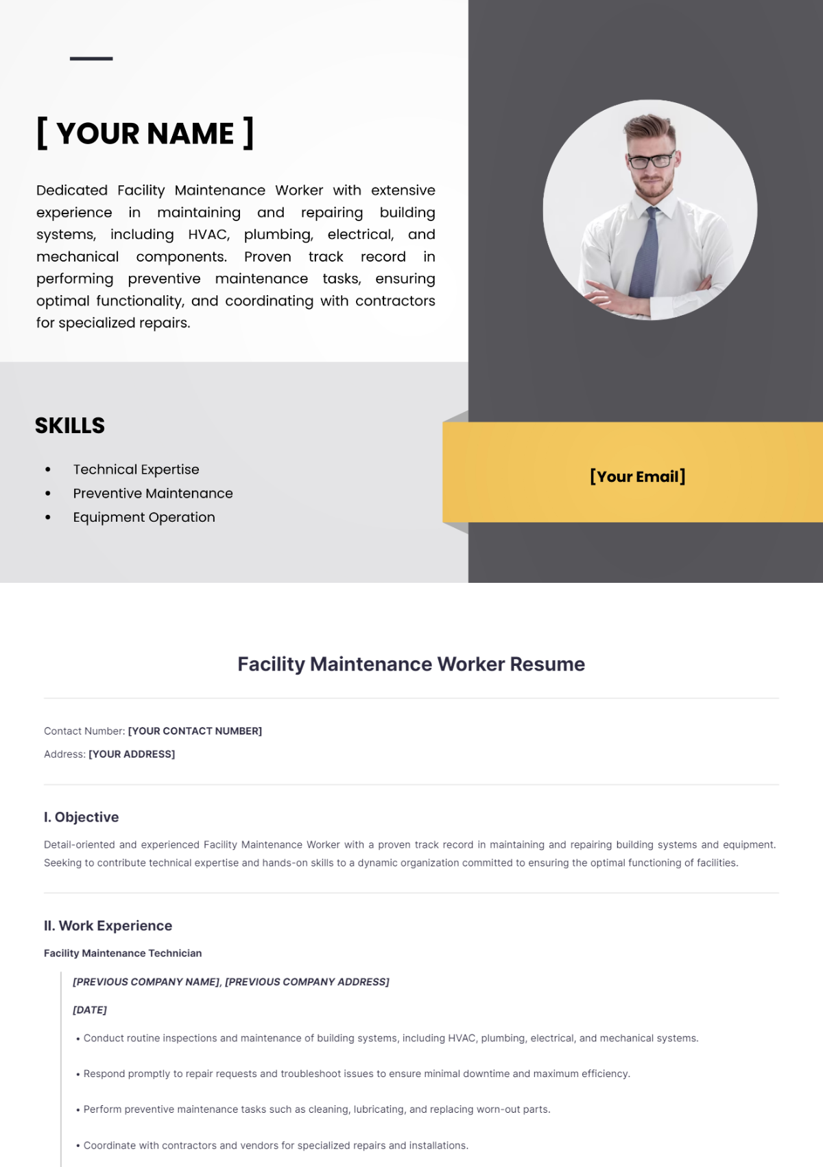 Facility Maintenance Worker Resume - Edit Online & Download