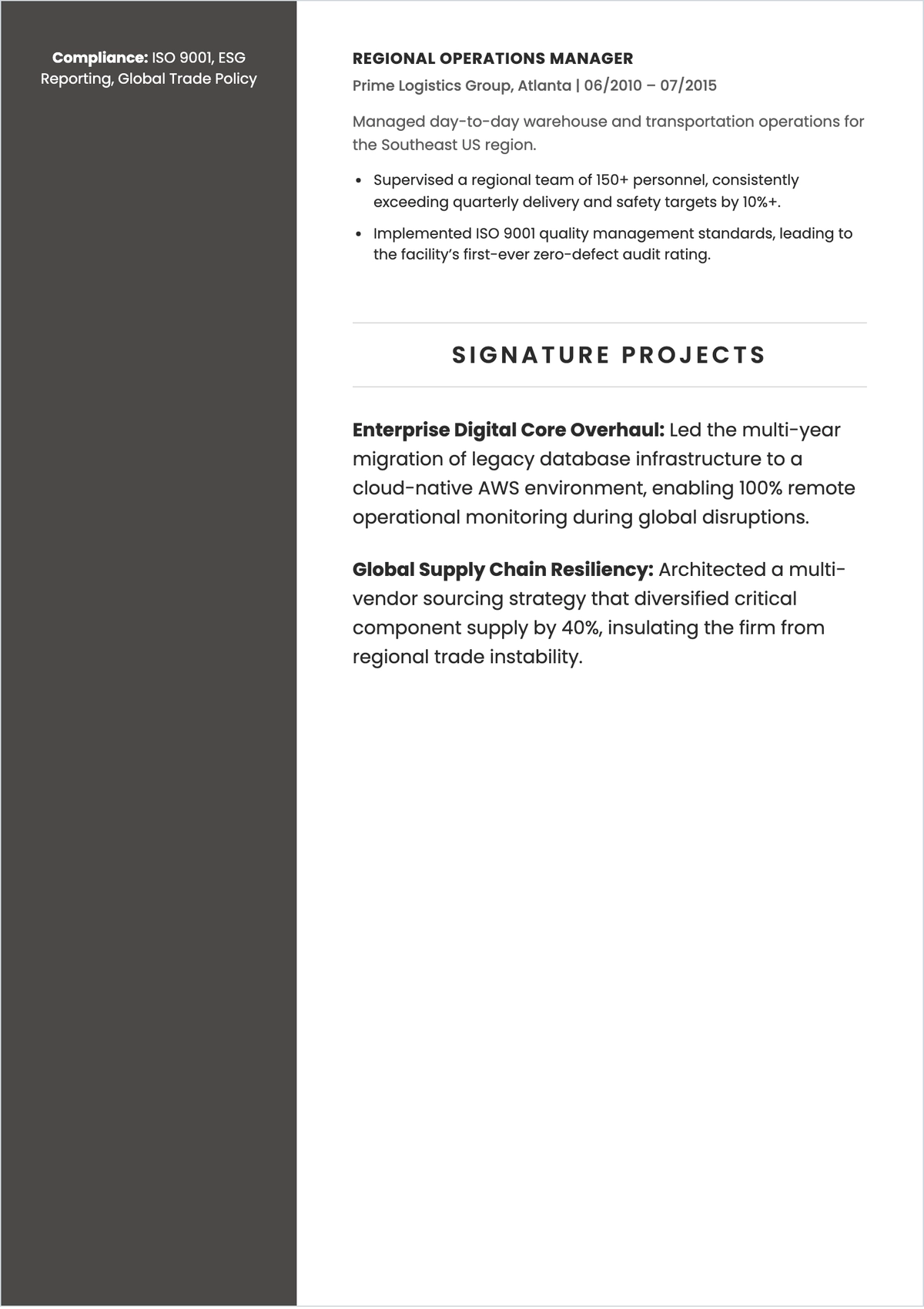 Free Sports Coach ATS Resume Template, AI Resume Builder