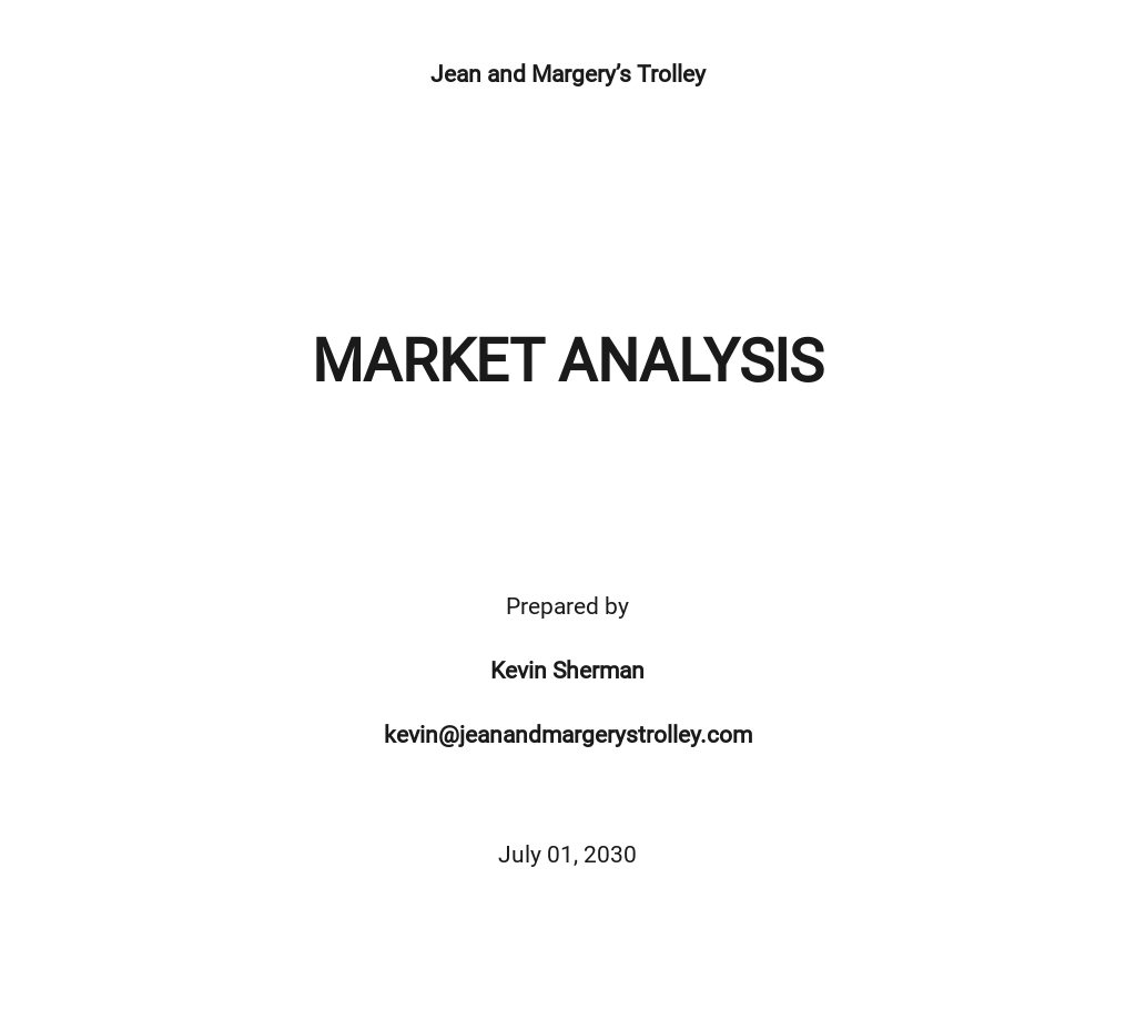 Retail Market Analysis Template Google Docs Word Apple Pages