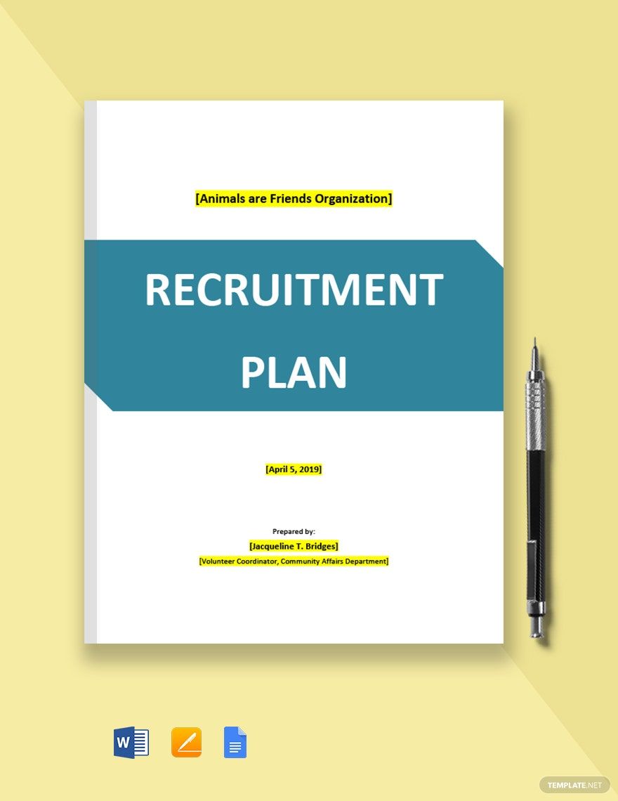 Volunteer Recruitment Plan Template