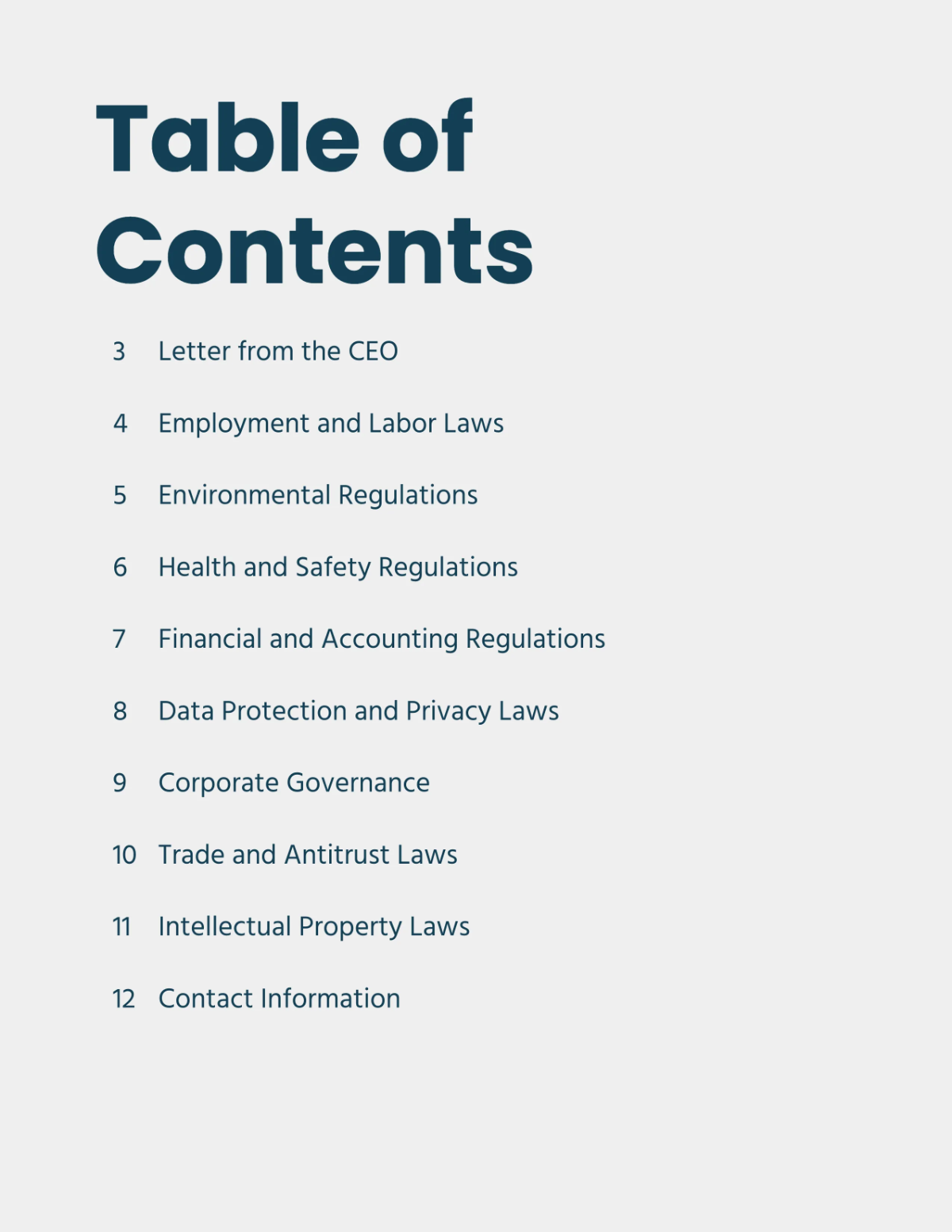 Free Company Regulations Catalog Template to Edit Online