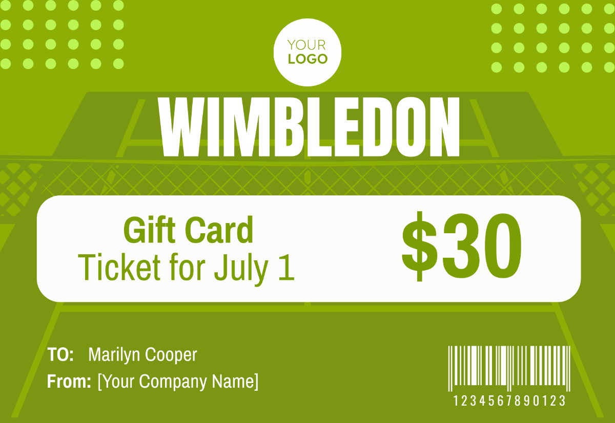 Wimbledon Gift Card