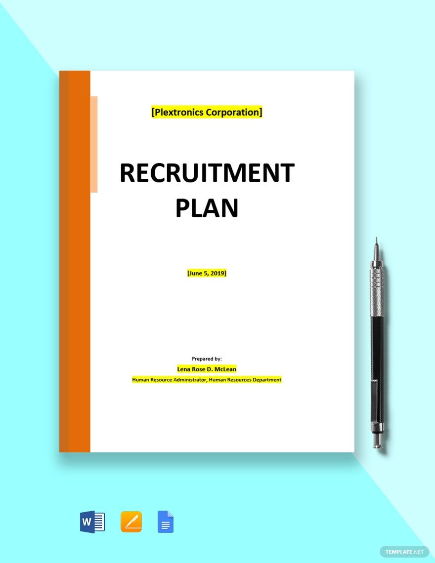 Marketing Recruitment Plan Template