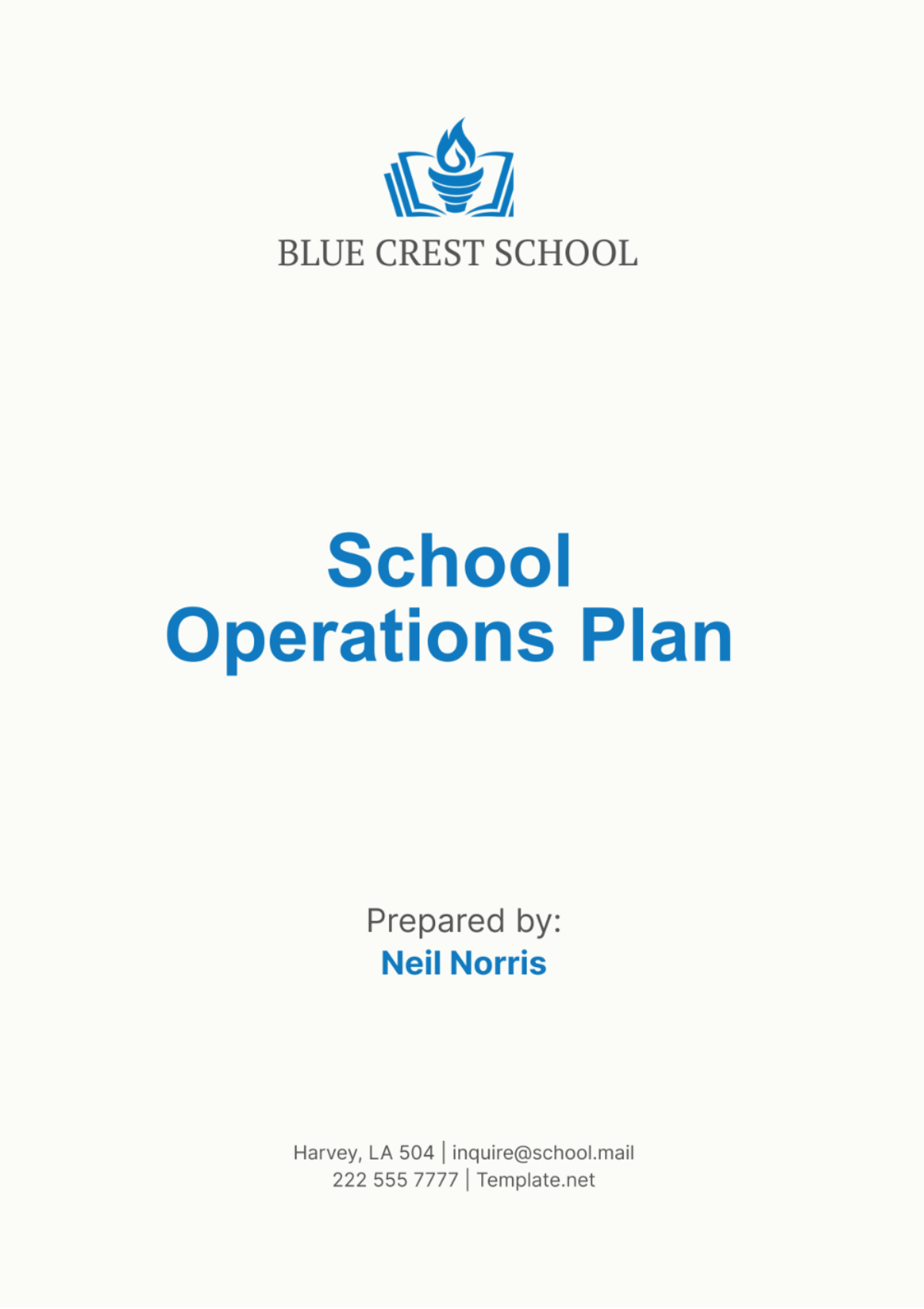 School Operations Plan Template - Edit Online & Download