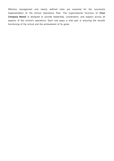 Free School Operations Plan Template to Edit Online