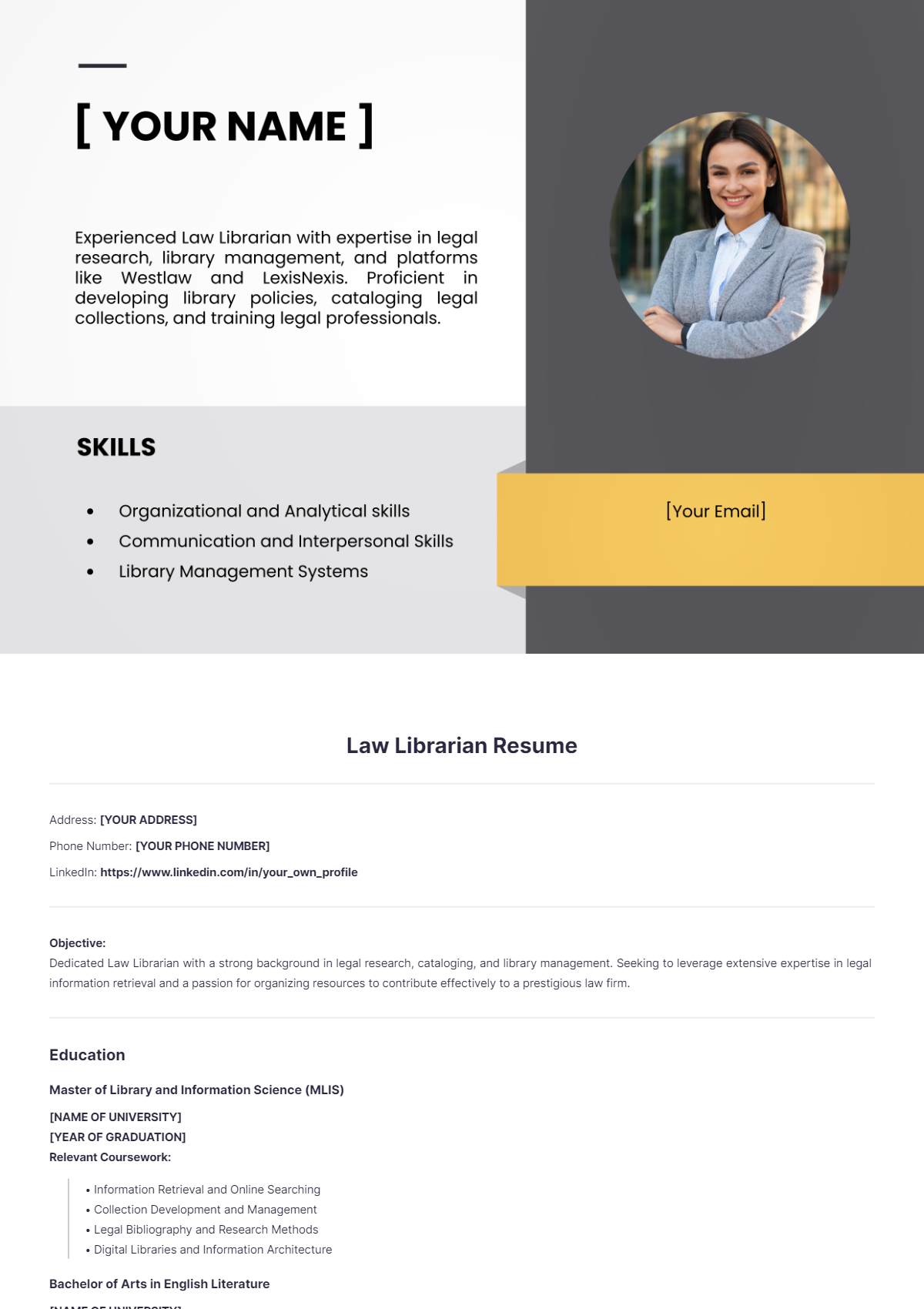 Law Librarian Resume - Edit Online & Download