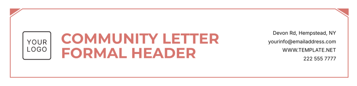 Community Letter Formal Header Template - Edit Online & Download