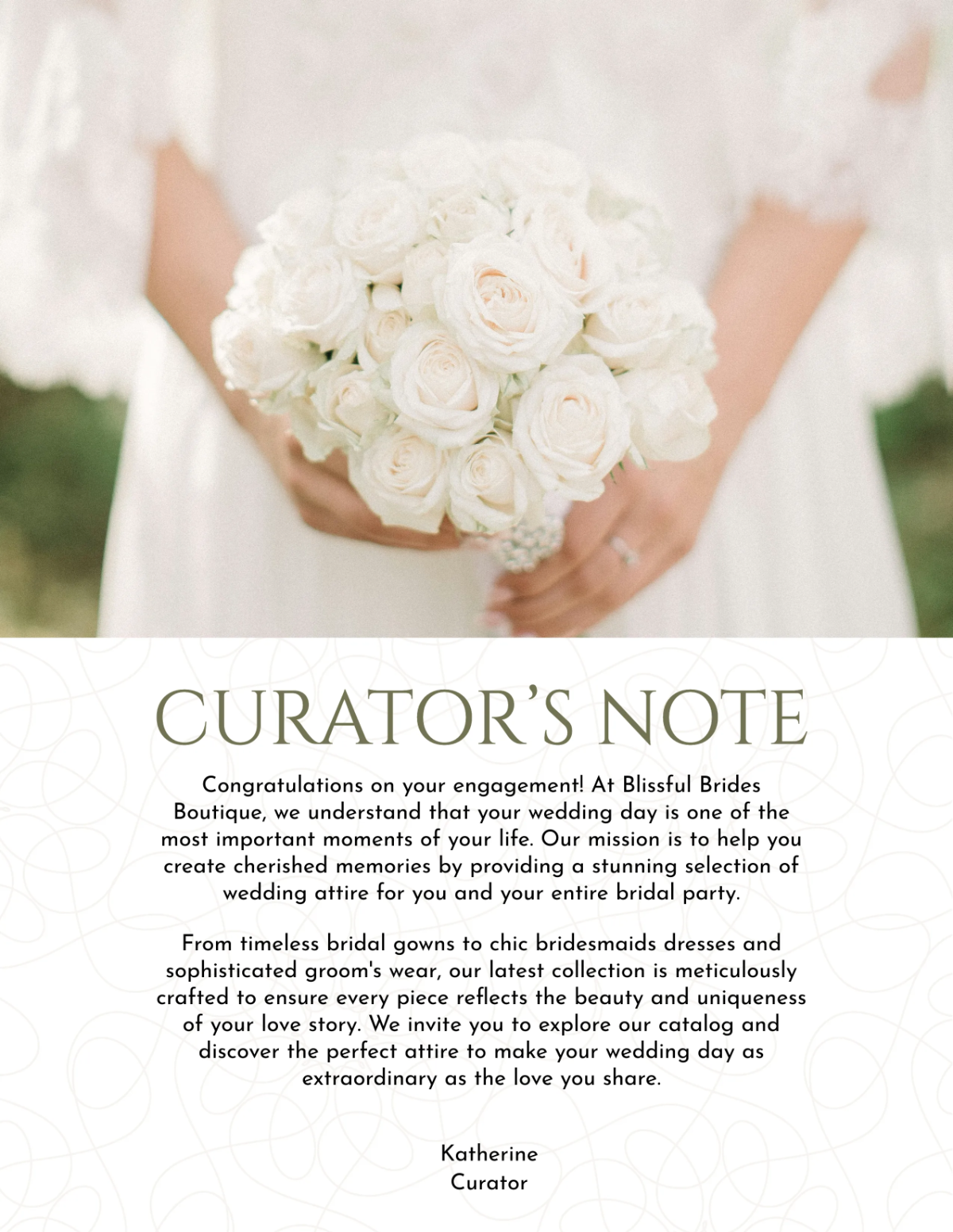 Free Wedding Wear Catalog Template to Edit Online