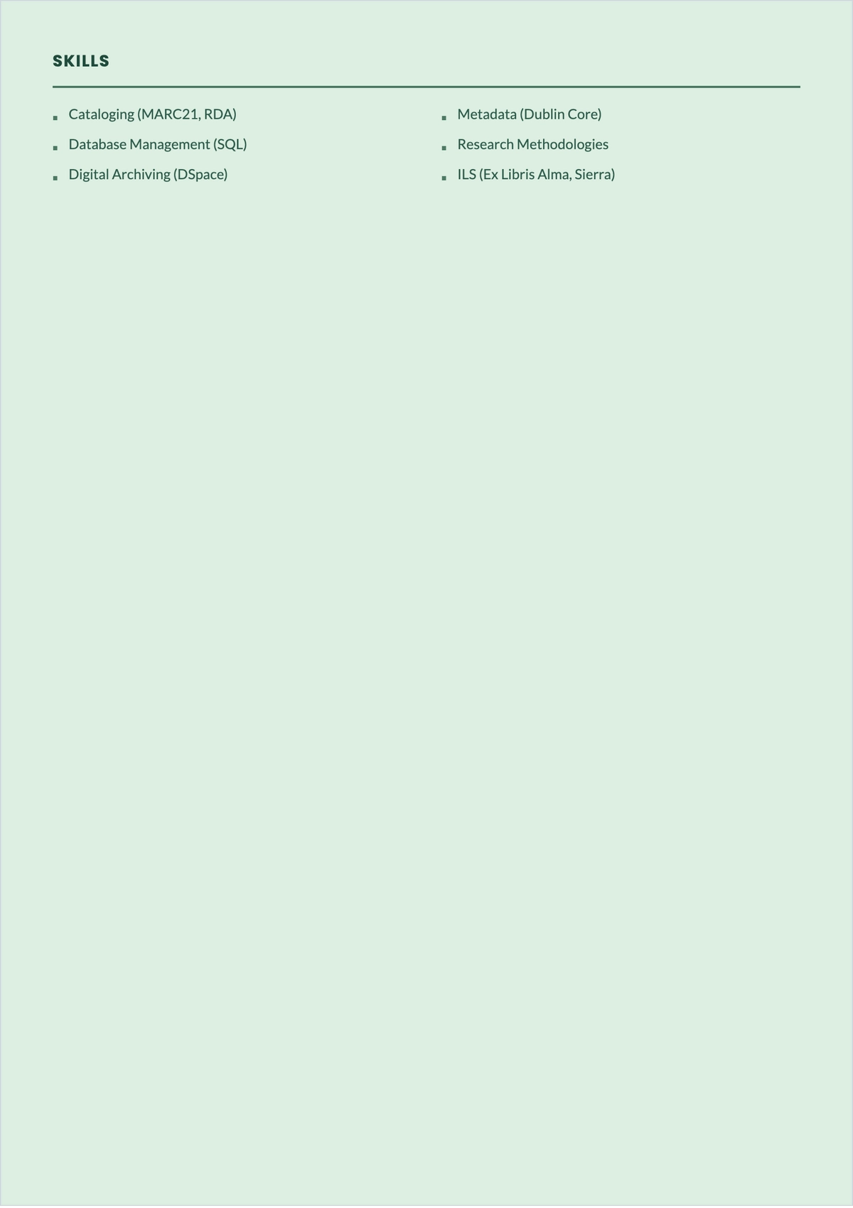 Free Resume For Librarian ATS Resume Template, AI Resume Builder
