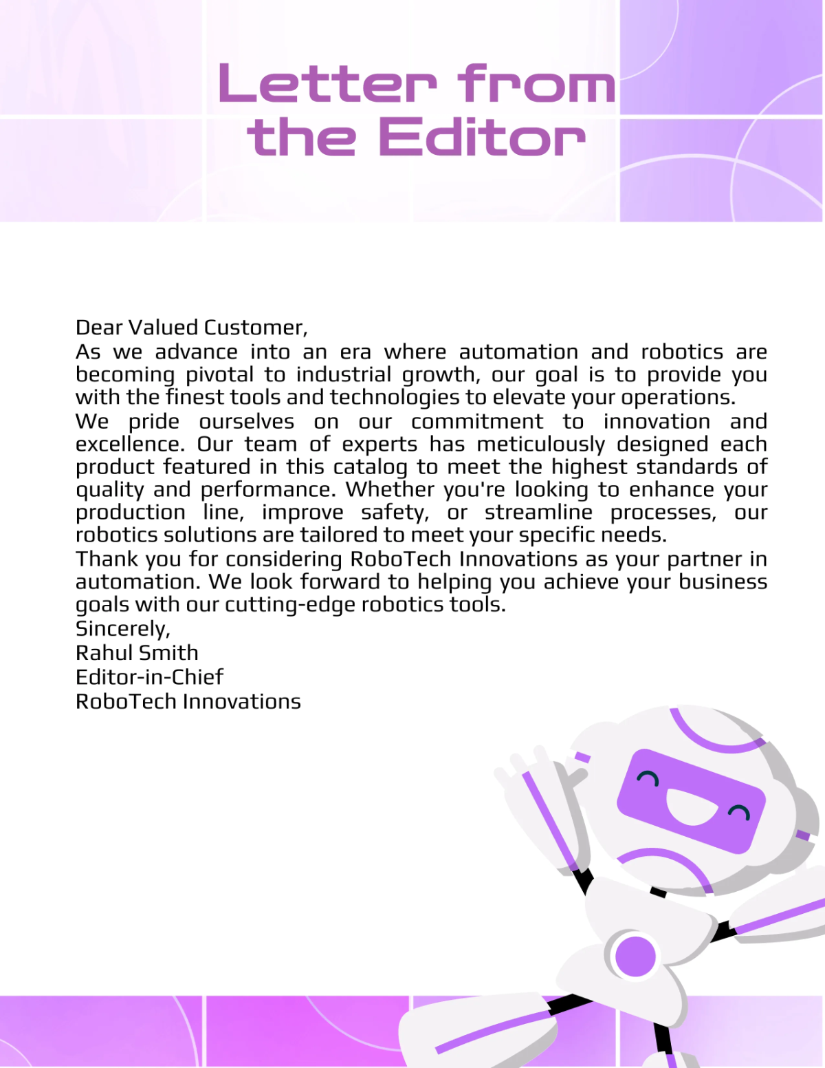 Free Robotics Tools Catalog Template to Edit Online