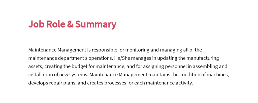 Free Maintenance Management Job Description Template 2.jpe