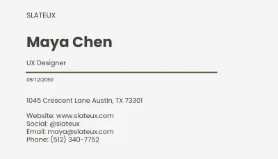 Free Minimalist Business Card Template to Edit Online