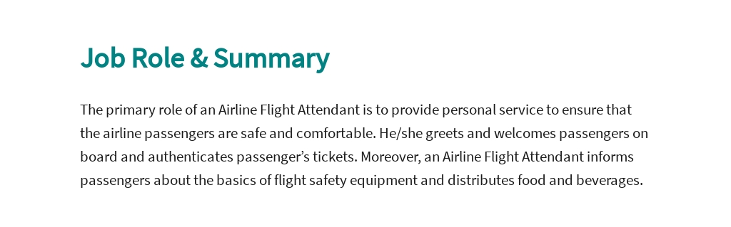 Free Airline Flight Attendant Job Ad and Description Template 2.jpe