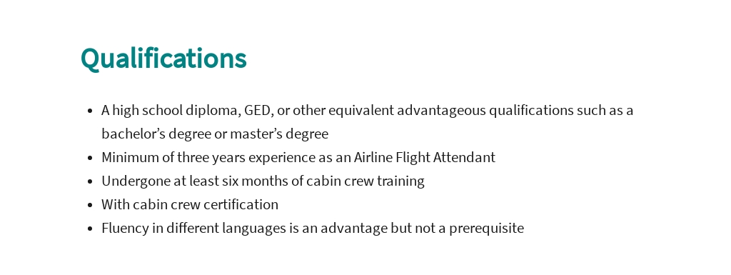 Free Airline Flight Attendant Job Ad and Description Template 5.jpe