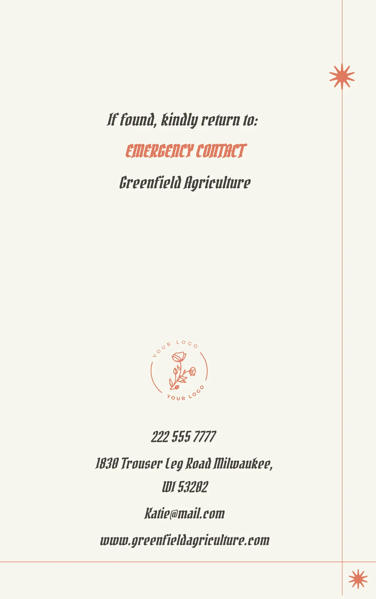 Free Minimalist ID Card Template to Edit Online