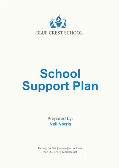 Free School Support Plan Template to Edit Online