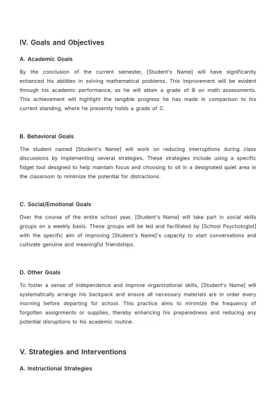 Free School Support Plan Template to Edit Online