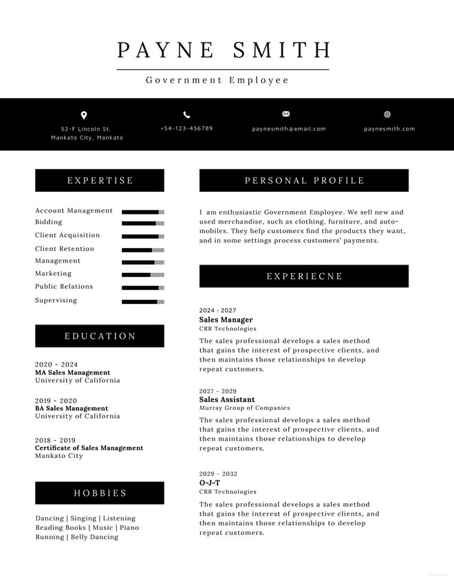 Official Resume Template In Adobe Photoshop, Illustrator, Indesign ...