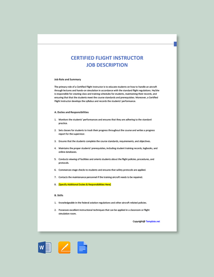 12 FREE Instructor Job Description Templates Word DOC Google 