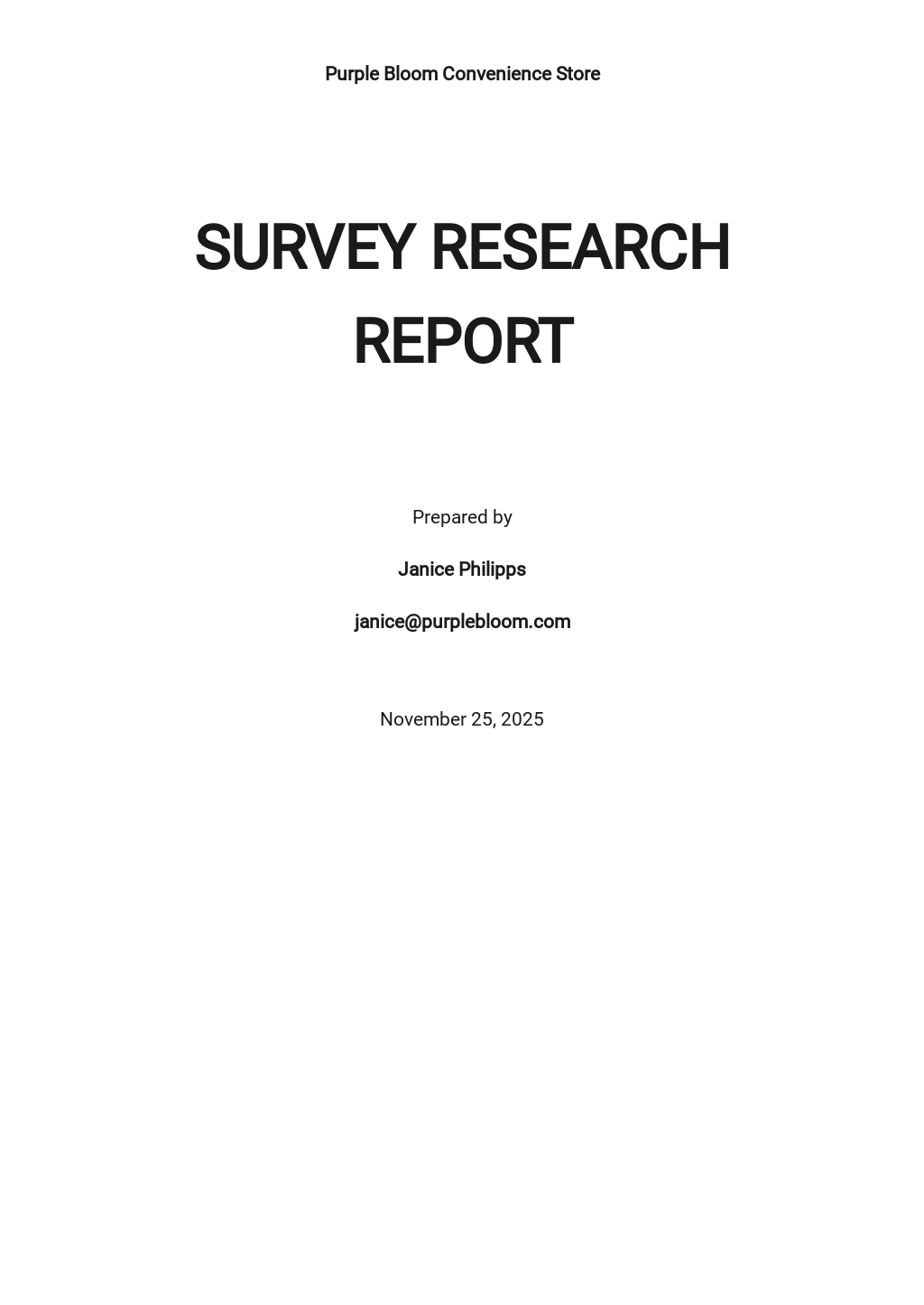 Research Report Cover Page Template Google Docs Word Template