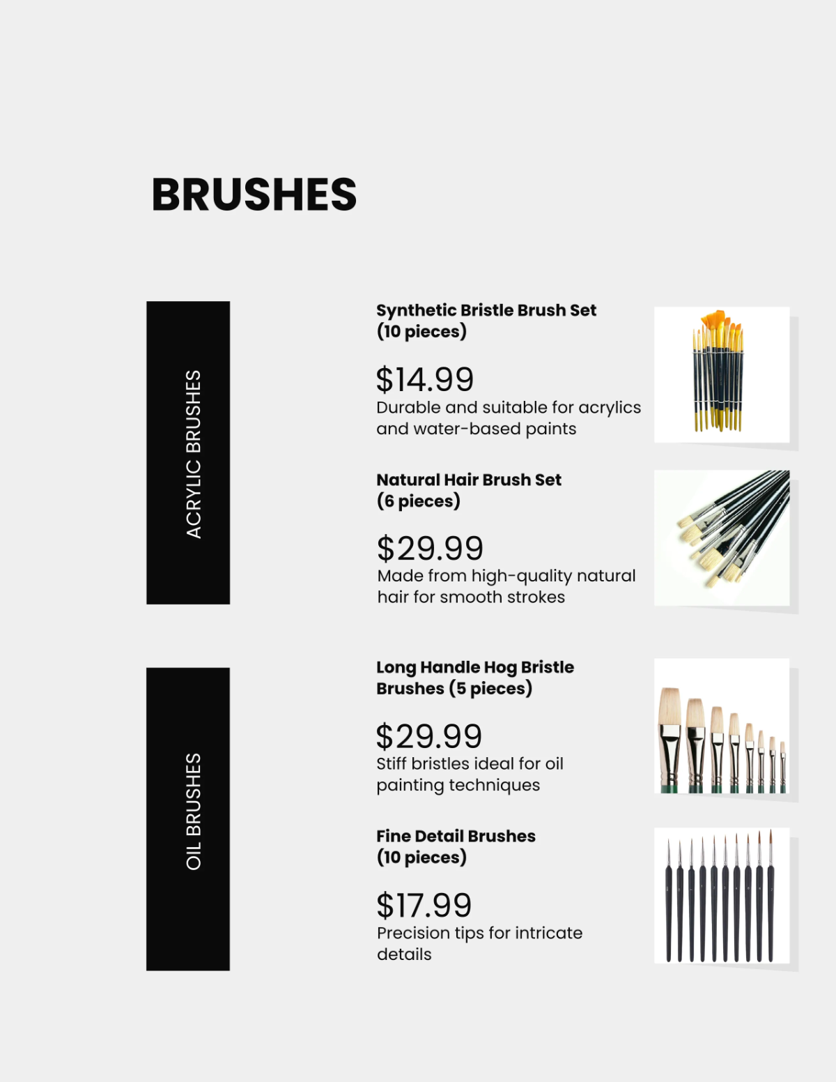 Free Art Material Catalog Template to Edit Online