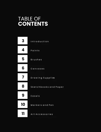 Free Art Material Catalog Template to Edit Online
