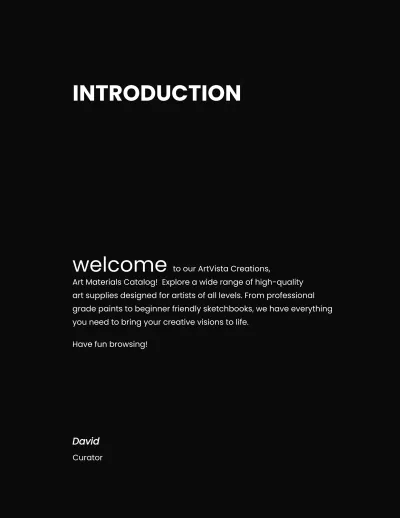 Free Art Material Catalog Template to Edit Online