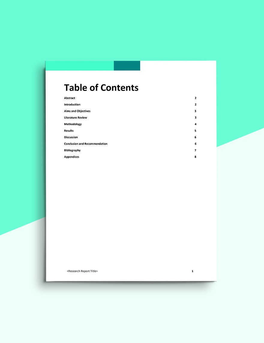 Product Research Report Template