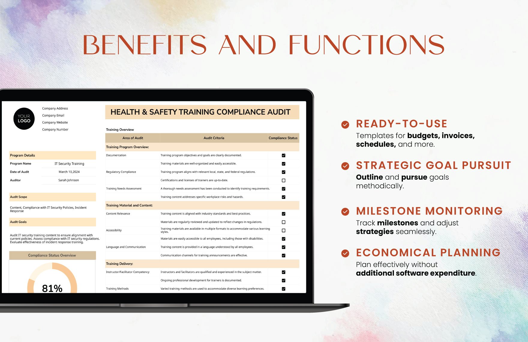 Health & Safety Training Compliance Audit Template