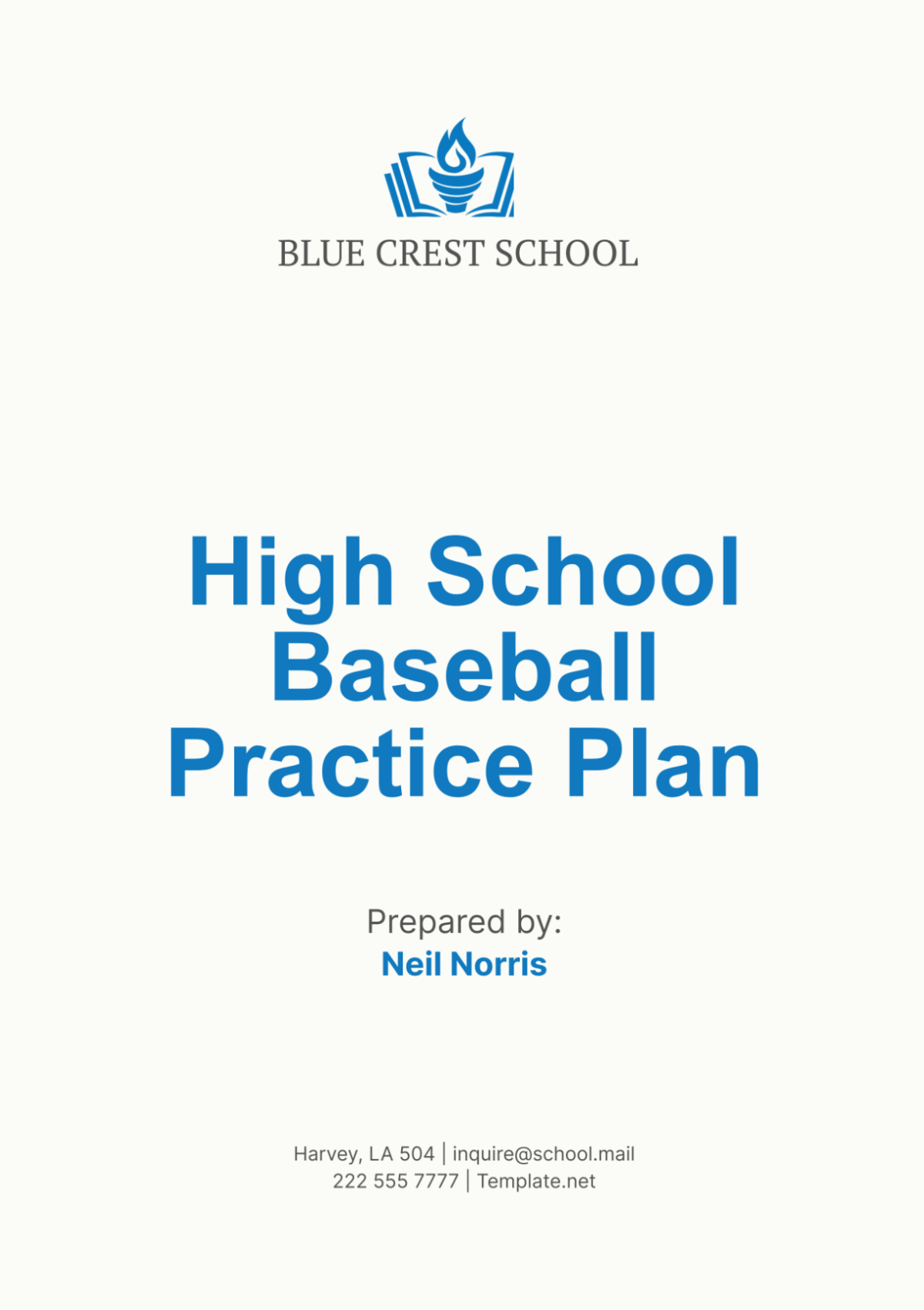 High School Baseball Practice Plan Template - Edit Online & Download