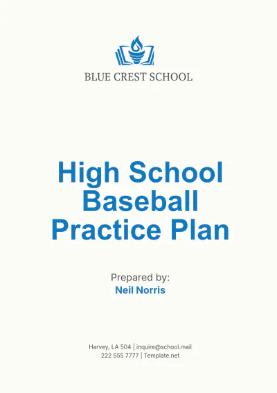 Free High School Baseball Practice Plan Template to Edit Online