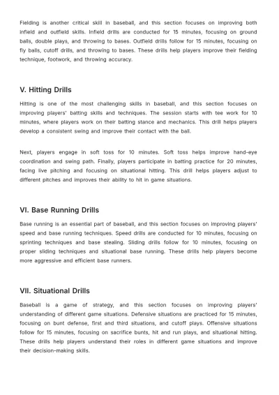Free High School Baseball Practice Plan Template to Edit Online