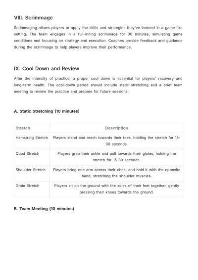 Free High School Baseball Practice Plan Template to Edit Online