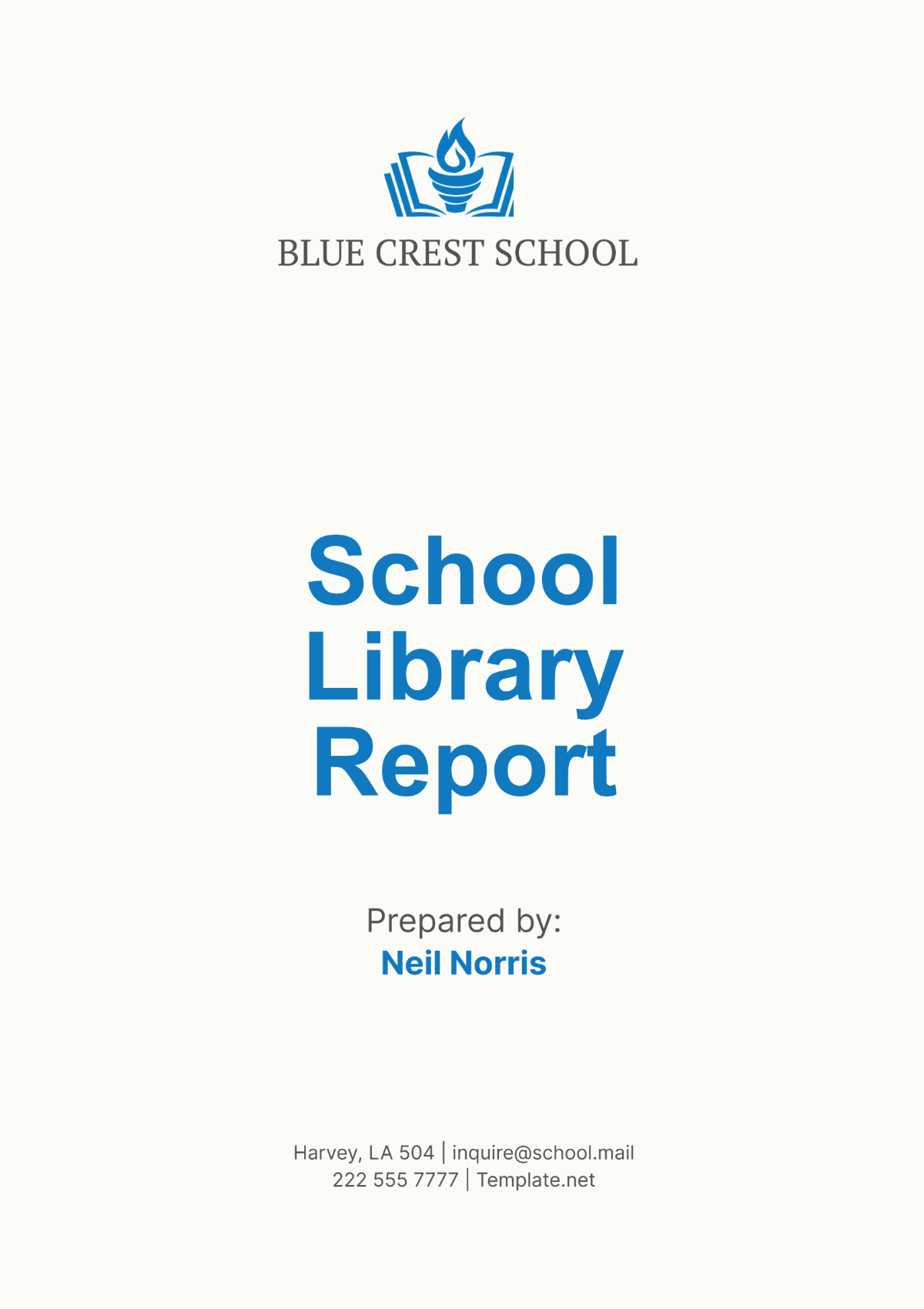 School Library Report Template