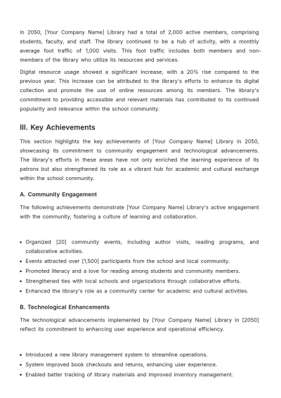 Free School Library Report Template to Edit Online