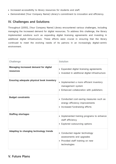 Free School Library Report Template to Edit Online
