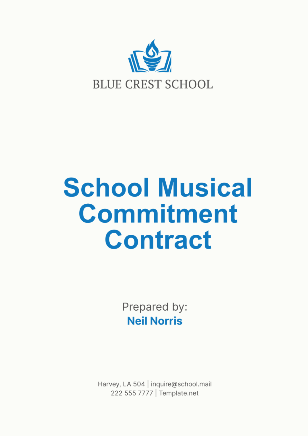 School Musical Commitment Contract Template - Edit Online & Download