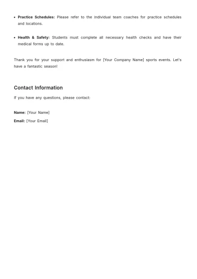 Free School Sports Schedule Template to Edit Online