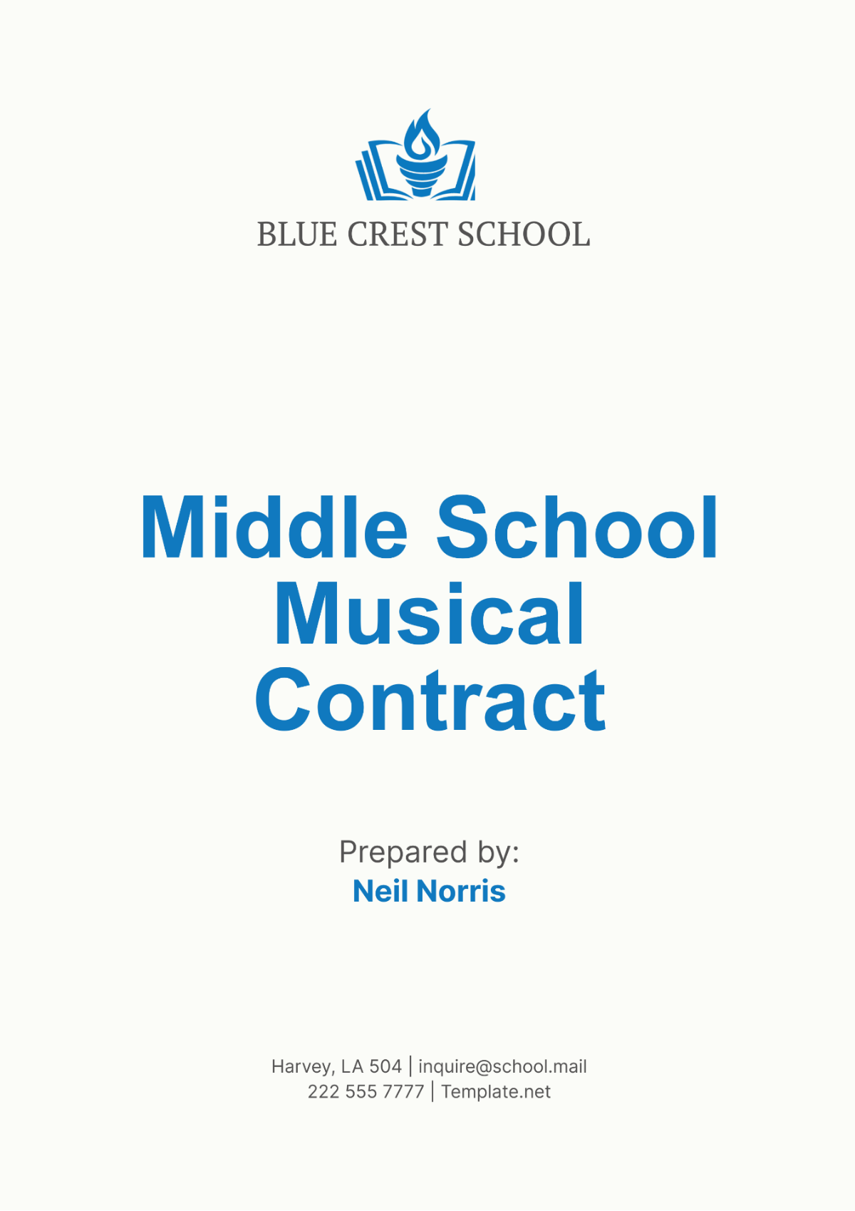 Middle School Musical Contract Template - Edit Online & Download